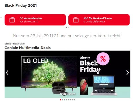 Black Friday 2021 bei OTTO - z.B. Samsung Kühl-Gefrierkombination RL30J3015SA nur 444 Euro