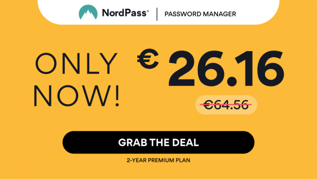NordPass - Passwort Manager - mit bis zu 60% Rabatt - 2 Jahre nur 33,36 Euro
