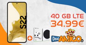 Samsung Galaxy S22 5G Enterprise Edition & Microsoft Xbox Series S mit 40GB LTE5G nur 34,99€ monatlich - nur 49 Euro Zuzahlung