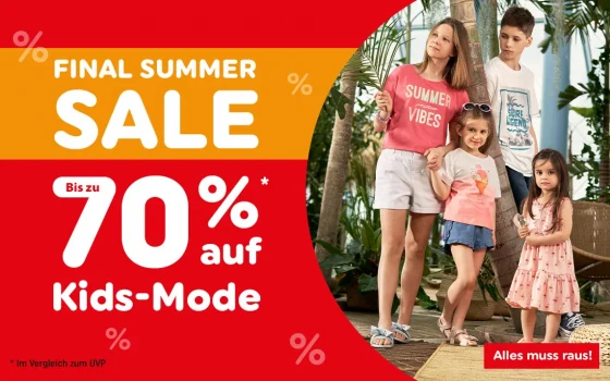Final Sommer Sale bei spielemax.de - bis zu 70% auf Kids-Mode