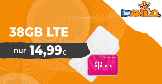 38 GB Allnet Flat im Telekom-Netz nur 14,99€ monatlich