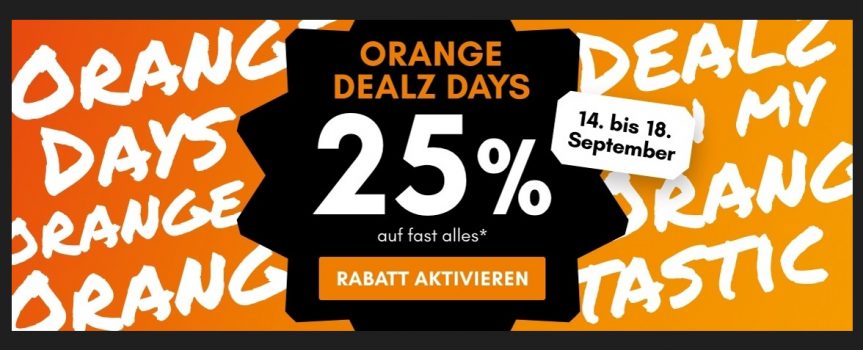 Orange Dealz Days - 25% auf fast alles bei kfzteile24.de