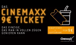 1 CinemaxX Kinoticket für 2D-Filme + Softdrink (0,5l) in allen teilnehmenden CinemaxX Kinos nur 9 Euro