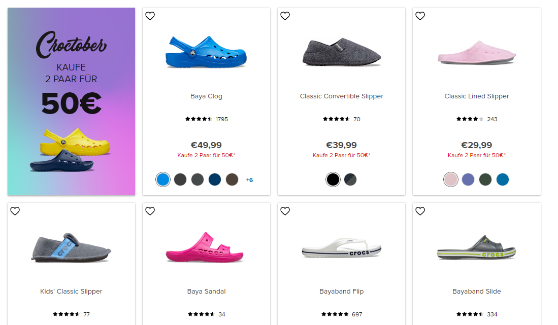 Crocs Online Sale - KAUFE 2 PAAR FÜR 50€