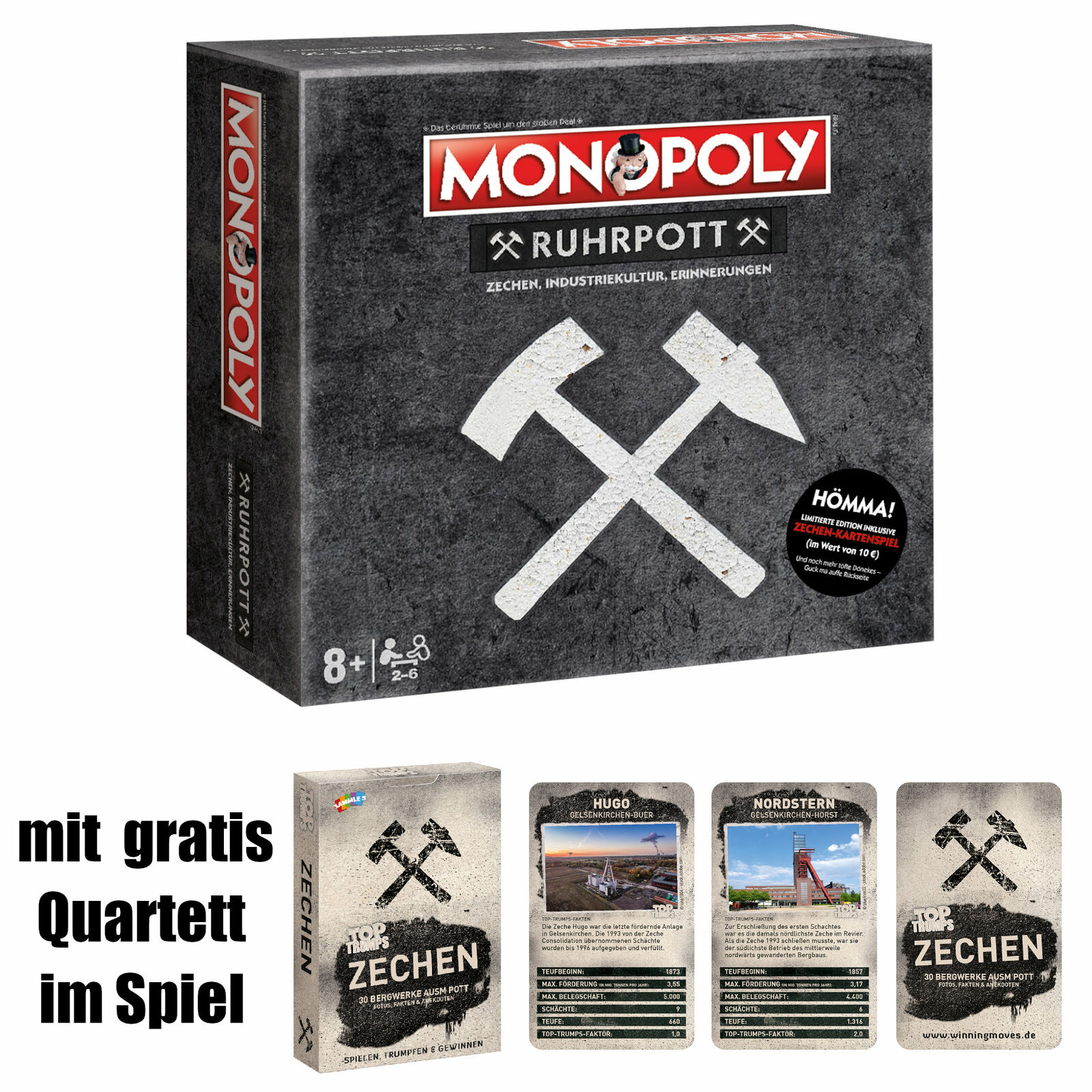 Monopoly Ruhrpott inkl. GRATIS QUARTETT Brettspiel Gesellschaftsspiel für 44,99 Euro