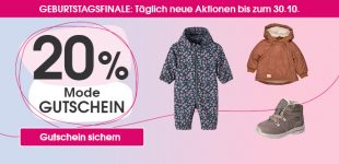 babymarkt Geburtstagsfinale: 20% auf die Kategorie Mode