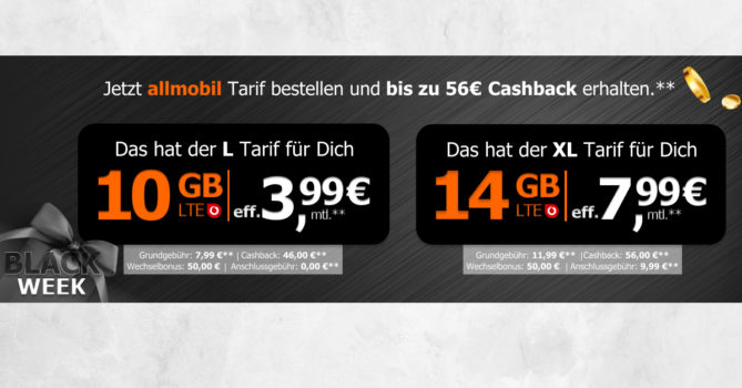 10 GB LTE im Vodafone-Netz für effektiv 3,99 Euro monatlich - 46 Euro Cashback & 50€ Wechselbonus