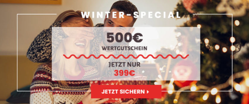 Travador - Winter-Special: 500€ Wertgutschein für nur 399 Euro