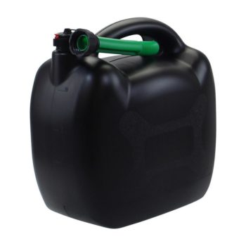Benzinkanister 20L schwarz Kunststoff mit Einfüllschlauch grün, UN-Zulassung nur 13,99 Euro