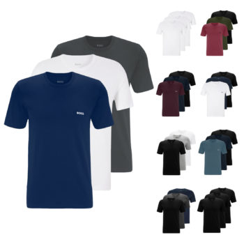 3er Pack BOSS Herren Classic T-Shirts kurzarm Shirts Pure Cotton C-Neck V-Neck nur 29,99 Euro