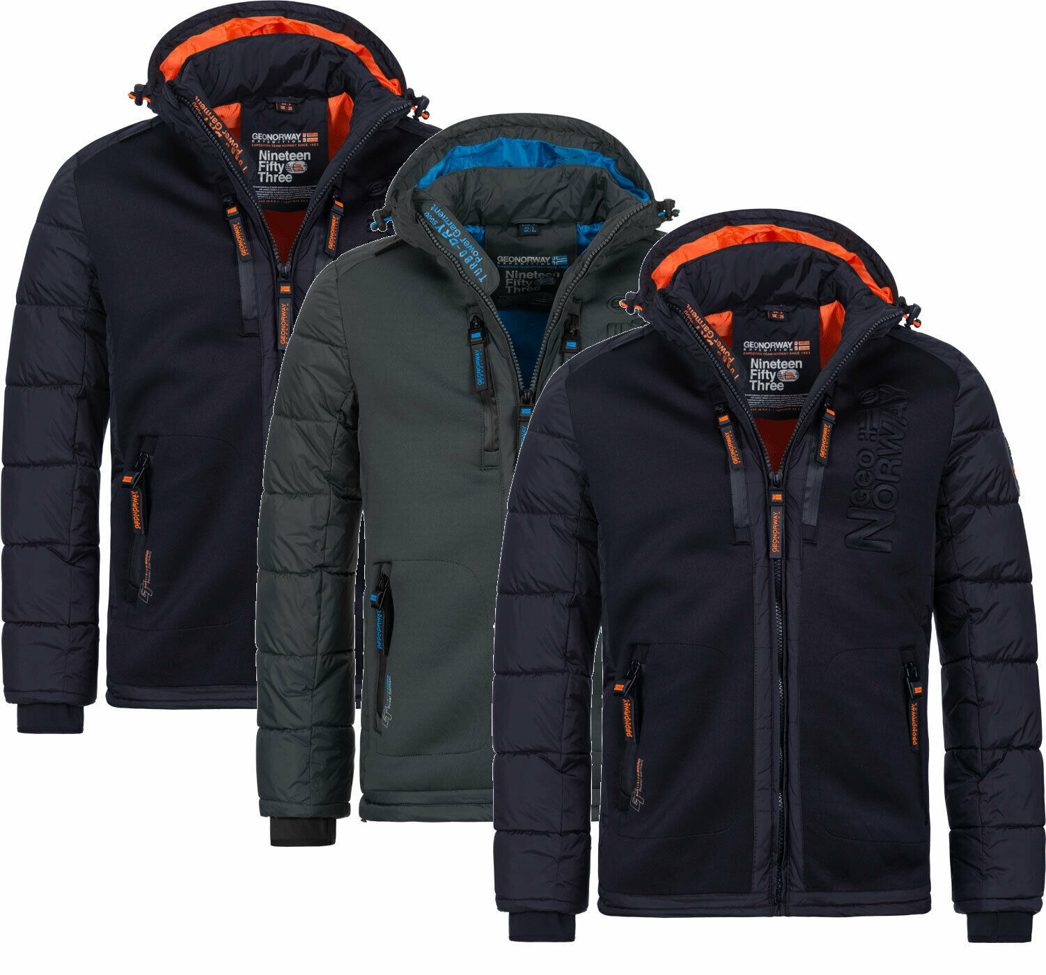 Geographical Norway Warme Herren Winter Jacke Stepp Jacke Parka SKI Outdoor für 89,90 Euro