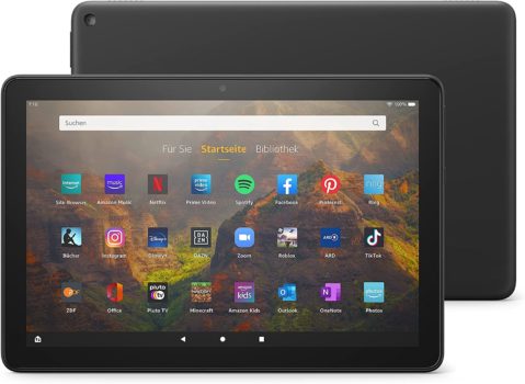 Fire HD 10-Tablet | 25,6 cm (10,1 Zoll) großes Full-HD-Display (1080p), 32 GB, schwarz – mit Werbung nur 84,99 Euro