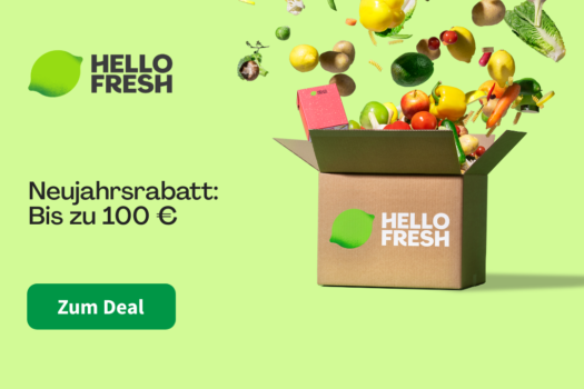 Bis zu 100 € Rabatt auf 4 HelloFresh Kochboxen (inklusive kostenlosen Versand der 1. Box)