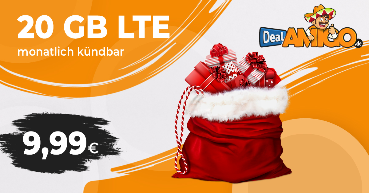 Santa-Deal - Monatlich kündbar - 20GB LTE nur 9,99 Euro monatlich