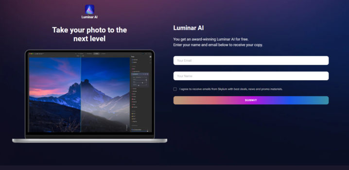 Luminar AI Bildbearbeitung von Skylum komplett gratis!