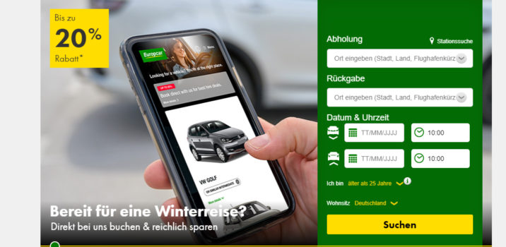 Europcar - Winterangebot bis zu 20% Rabatt