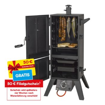 El Fuego Gas-Räuchergrill Portland XL + 50€ netto Filial-Gutschein für 179,99 Euro