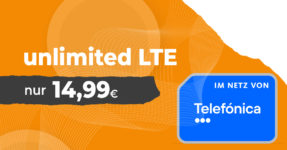 monatlich kündbar – unlimited LTE – bis zu 15 MBits im Download – für nur 14,99 Euro monatlich