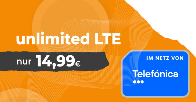 monatlich kündbar - unlimited LTE – bis zu 10 MBits im Download – für nur 14,99 Euro monatlich