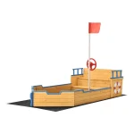 Juskys Sandkasten Käpt’n Pit mit Bodenplane & Sitzbank – Holz Piratenschiff Boot – Sandkiste Sandbox nur 89,99 Euro