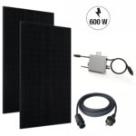 Balkonkraftwerk Full Black 600/800Wp, 2 x JA-Solar 400W + Deye SUN600G3-EU-230 Wechselrichter WLAN