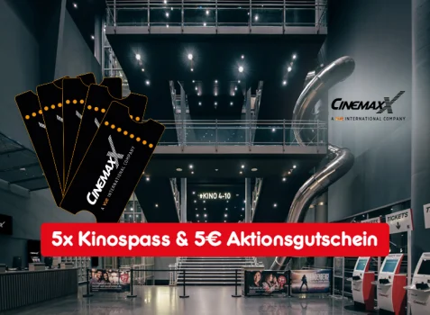 5 CinemaxX Tickets und 5 Euro Aktionsguthaben für nur 29,95 Euro