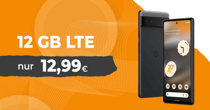 Google Pixel 6a für einmalig 44 Euro mit 12 GB LTE nur 12,99 Euro monatlich