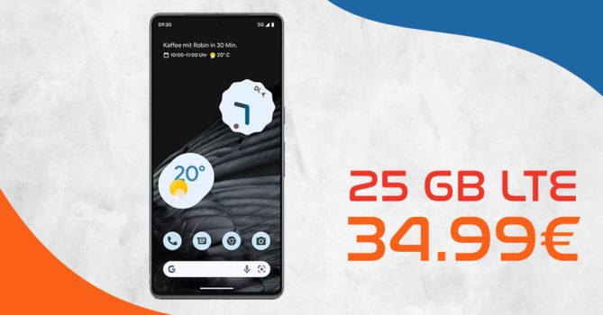 Google Pixel 7 Pro & € 100 Wechselbonus mit 25GB LTE5G nur 34,99 Euro monatlich - nur 99 Euro Zuzahlung