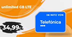 Unlimited GB LTE nur 34,99 Euro monatlich - monatlich kündbar für 39,99 Euro monatlich