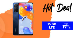 Xiaomi Redmi Note 11 Pro mit 15 GB LTE nur 17,99 Euro monatlich - nur 1 Euro Zuzahlung & kein Anschlusspreis