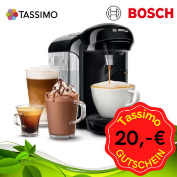 Bosch TASSIMO Kapselmaschine inkl. 20,- € GUTSCHEIN Kaffee T DISCS schwarz Vivy2 nur 29,99 Euro