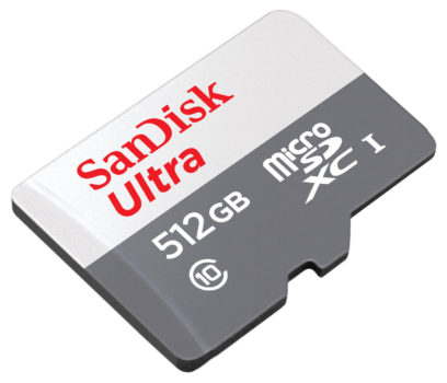 SANDISK Ultra UHS-I mit Adapter für Tablets, Micro-SDXC Speicherkarte, 512 GB nur 35 Euro