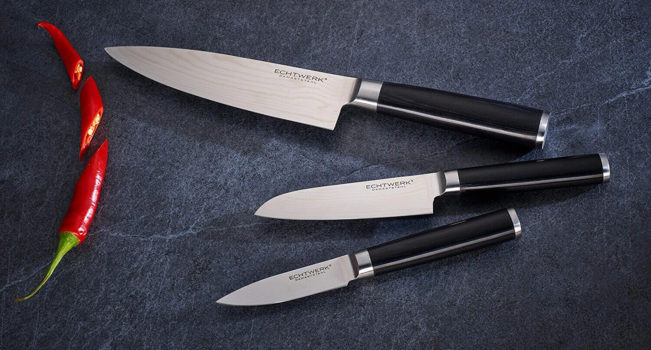 Echtwerk Messer Damaszener Messer‐Set 3tlg. Küchenmesser Kochmesser Messerset nur 39,99 Euro