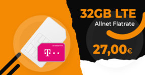 32GB LTE für 27 Euro im Telekom Netz - jedes Jahr 5GB mehr