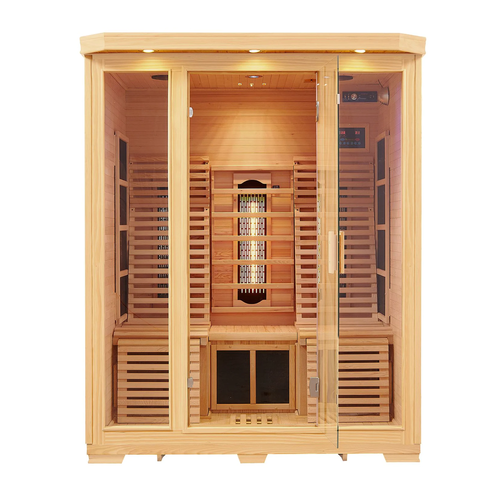 Artsauna Infrarotkabine Wärmekabine Helsinki 150 mit Triplex-Heizsystem & Hemlockholz für 1799 Euro