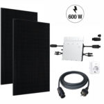 Balkonkraftwerk Full Black 600/800Wp, 2 x JA-Solar 400W + Hoymiles HM-600 Wechselrichter 600W bei Abholung nur 499 Euro