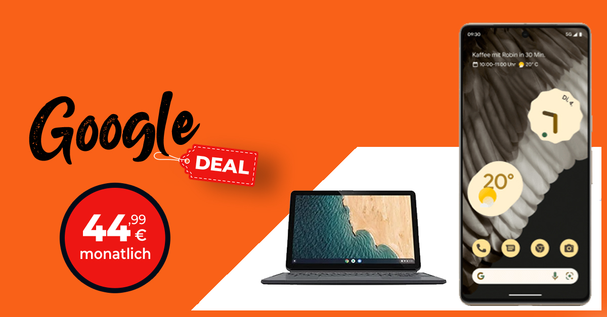 Google Pixel 7 Pro & Lenovo Chromebook mit 40GB LTE5G nur 44,99 Euro monatlich