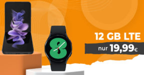 Samsung Galaxy Z Flip3 5G & Samsung Galaxy Watch4 für einmalig 99 Euro mit 12GB LTE nur 19,99 Euro monatlich