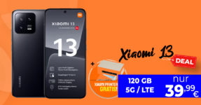 Xiaomi 13 256 GB & Xiaomi Instant Photo Printer 1S mit 120 GB 5GLTE für 39,99 Euro monatlich