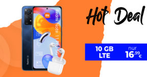 Xiaomi Redmi Note 11 Pro 5G & Redmi Buds 3 mit 10 GB LTE nur 16,99 Euro monatlich - nur 1 Euro Zuzahlung und kein Anschlusspreis