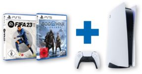 Sony PlayStation 5 (mit Laufwerk) Bundle Konsole inkl. God of War Ragnarök & Fifa 23 für 679 Euro