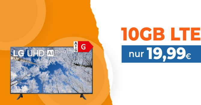 LG TV 55 Zoll 55UQ70006LB mit 10 GB LTE nur 19,99 Euro monatlich - nur 1 Euro Zuzahlung und kein Anschlusspreis