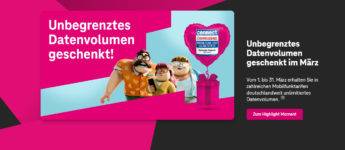 Telekom Kunden Unbegrenztes Datenvolumen geschenkt im März