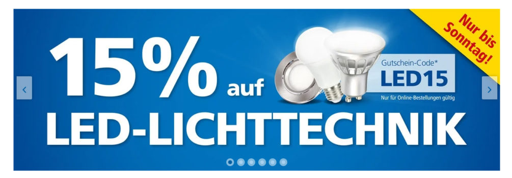 15% Coupon auf LED-Lichttechnik bei POLLIN
