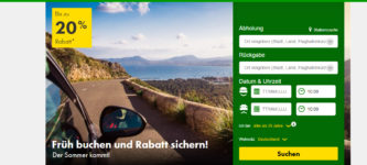 Frühbucher Sommer Sale bei Europcar - Bis zu 20% Rabatt