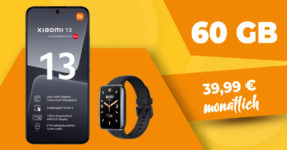 Xiaomi 13 5G & Xiaomi Smart Band 7 Pro für einmalig 49 Euro mit 60GB LTE5G nur 39,99 Euro monatlich - bis 12.03 Xiaomi Instant Photo-Printer 1S Set gratis