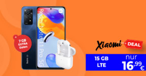 Xiaomi Redmi Note 11 Pro 5G & Redmi Buds 3 mit 15GB LTE nur 16,99 Euro monatlich - nur 1 Euro Zuzahlung und kein Anschlusspreis