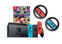 Nintendo Switch rot blau New Edition Mario Kart 8 Deluxe Lenkrad 32 GB 6,2 Zoll für 299 Euro