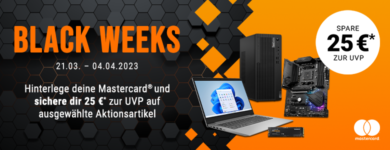 Black Weeks 25€ Mastercard Gutscheinaktion bei notebooksbilliger.de