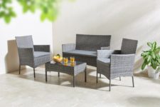 KONIFERA Gartenlounge-Set Siena, (7-tlg), 2 Sessel, 1 Bank, Tisch LxB: 70x40 cm inkl. Auflagen nur 149,99 Euro